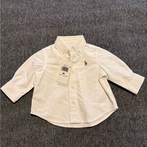 NWT Ralph Lauren Kids Cream Button Down Shirt, Toddler 3M